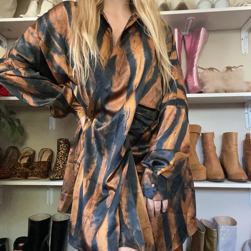 Asymmetrical Silk Shirt adress